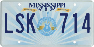 MS license plate LSK714