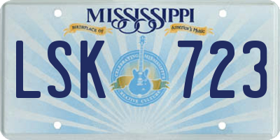 MS license plate LSK723