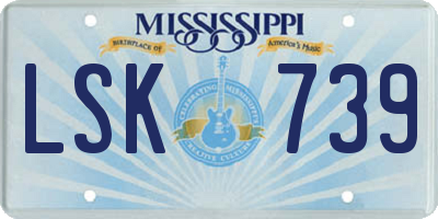 MS license plate LSK739