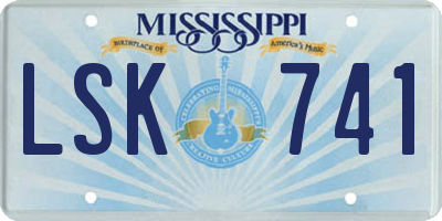MS license plate LSK741