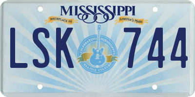 MS license plate LSK744