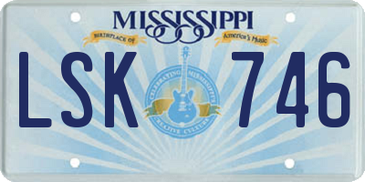 MS license plate LSK746