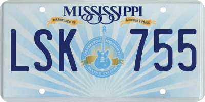 MS license plate LSK755