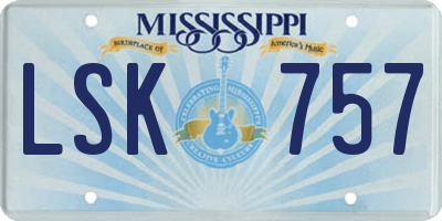 MS license plate LSK757