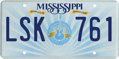MS license plate LSK761
