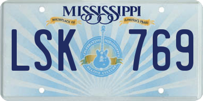 MS license plate LSK769