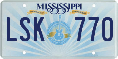 MS license plate LSK770