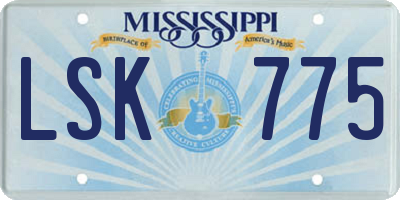 MS license plate LSK775
