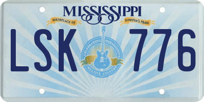 MS license plate LSK776