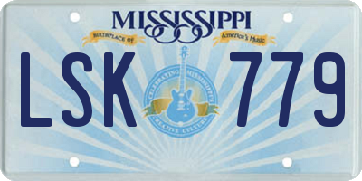 MS license plate LSK779