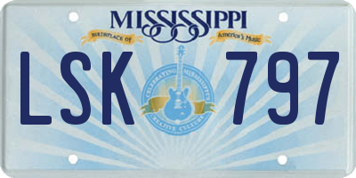 MS license plate LSK797