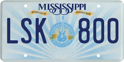 MS license plate LSK800