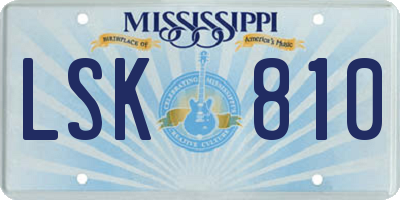 MS license plate LSK810