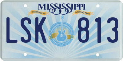 MS license plate LSK813