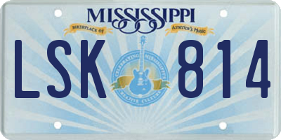 MS license plate LSK814