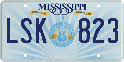 MS license plate LSK823