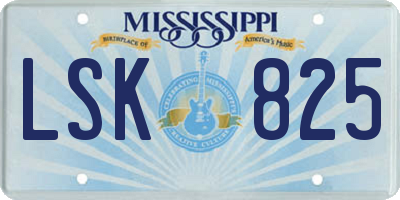 MS license plate LSK825