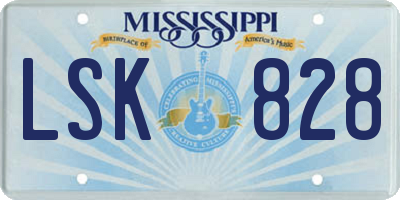 MS license plate LSK828