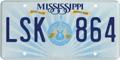 MS license plate LSK864