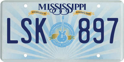 MS license plate LSK897