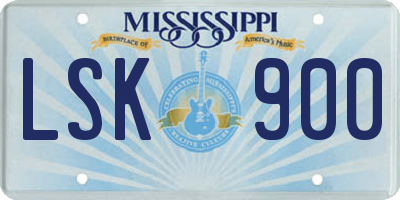 MS license plate LSK900