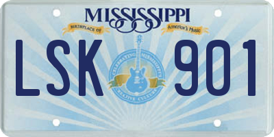 MS license plate LSK901
