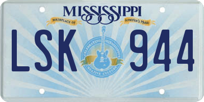 MS license plate LSK944