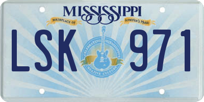 MS license plate LSK971