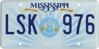 MS license plate LSK976