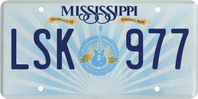 MS license plate LSK977