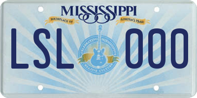 MS license plate LSL000