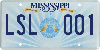 MS license plate LSL001