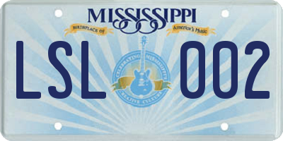 MS license plate LSL002