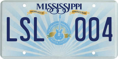 MS license plate LSL004