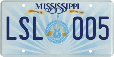 MS license plate LSL005