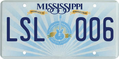 MS license plate LSL006