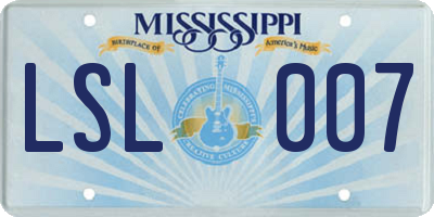 MS license plate LSL007