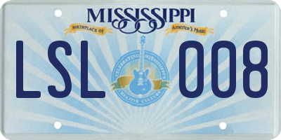 MS license plate LSL008