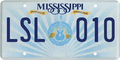 MS license plate LSL010