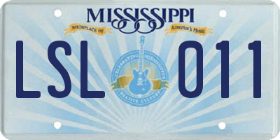 MS license plate LSL011