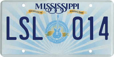 MS license plate LSL014