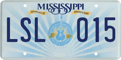 MS license plate LSL015