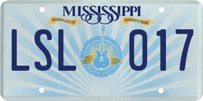 MS license plate LSL017