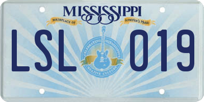 MS license plate LSL019