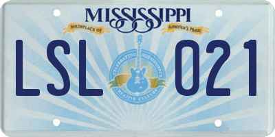 MS license plate LSL021