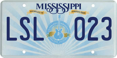 MS license plate LSL023