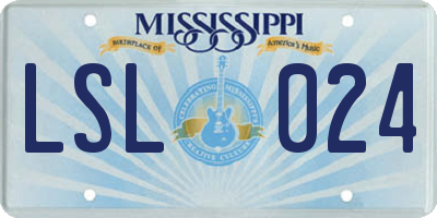 MS license plate LSL024