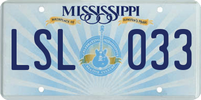 MS license plate LSL033