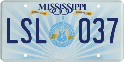 MS license plate LSL037