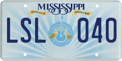 MS license plate LSL040
